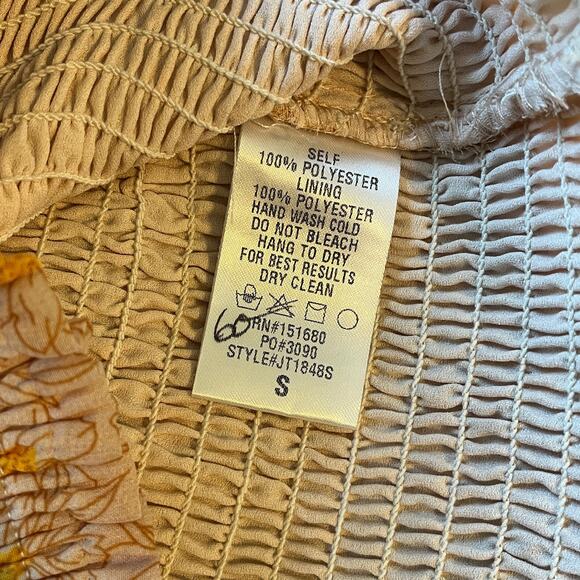 Storia Pink and Yellow Floral Crop Top Small - Picture 5 of 5